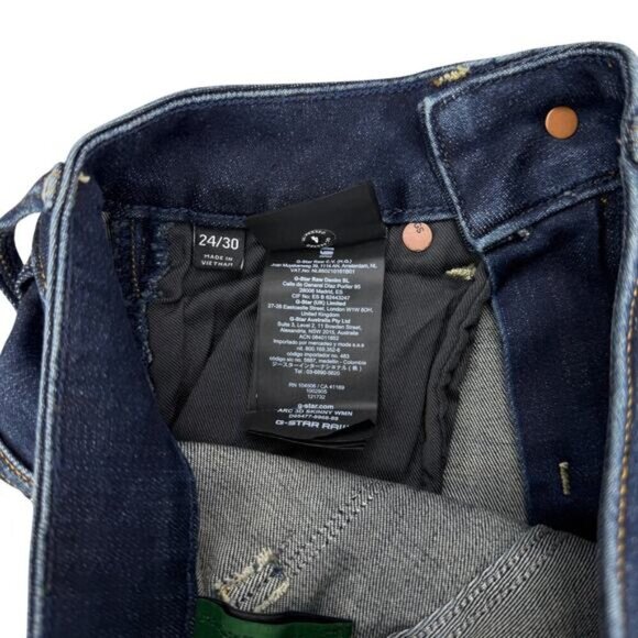 NWT G-STAR RAW Arc 3D Mid Waist Skinny Jeans Sz 24 Dark Aged Blue - Picture 10 of 12